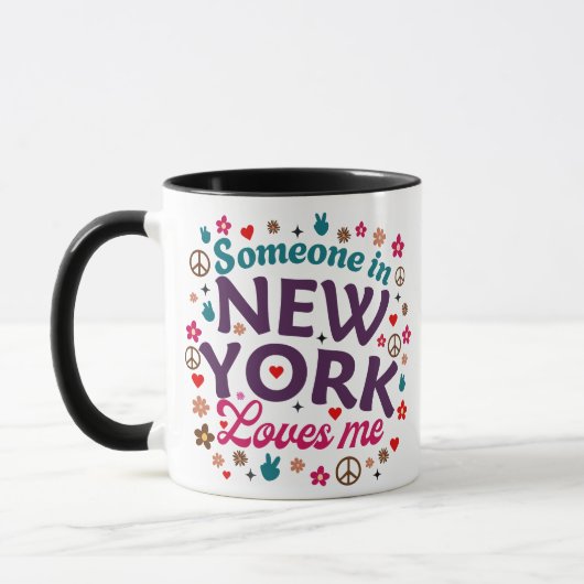 Someone in New York Loves Me Retro Funny Design Tasse (Links)