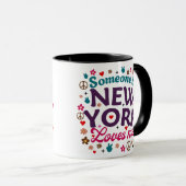Someone in New York Loves Me Retro Funny Design Tasse (VorderseiteRechts)