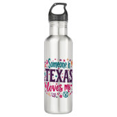 Someone in Texas Love Me - Retro Texas Hippie Art Edelstahlflasche (Vorderseite)