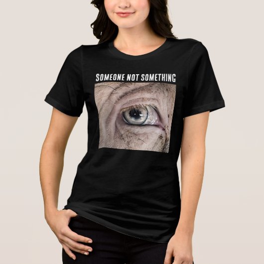SOMEONE NOT SOMETHING PIG VEGAN T-Shirt Tri-Blend Shirt (Vorderseite)