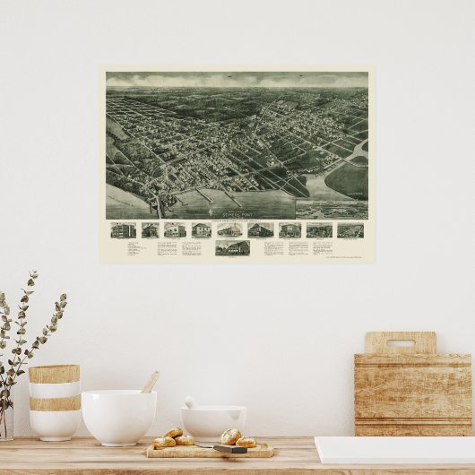 Somers-Point, NJ Panoramic Map - 1925 Poster (Küche)