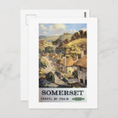 Somerset by train Vintage Werbetafel UK Postkarte (Vorne/Hinten)