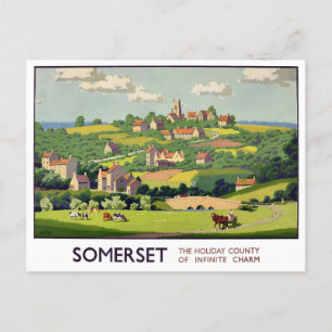 Somerset England Vintage-Reisepostkarte Postkarte