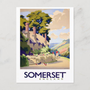Somerset England Vintage-Reisepostkarte Postkarte