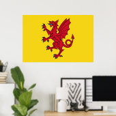 Somerset Flag England Dragesymbol Poster (Heimbüro)