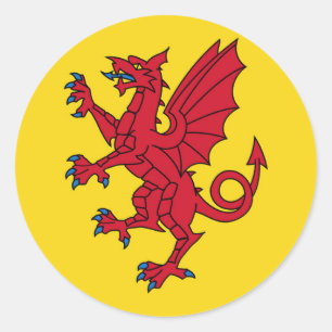 Somerset Flag England Dragesymbol Runder Aufkleber