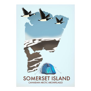 Somerset-Insel, Kanada Vintage-Stilkarte Fotodruck