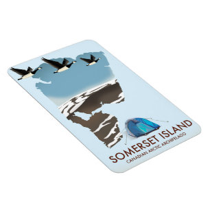 Somerset Island, Kanada Vintage Karte Magnet