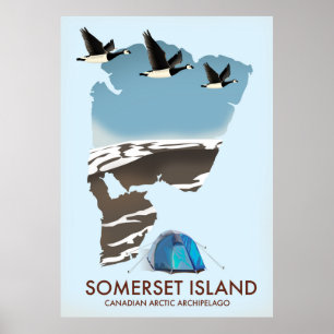 Somerset Island, Kanada Vintage Karte Poster