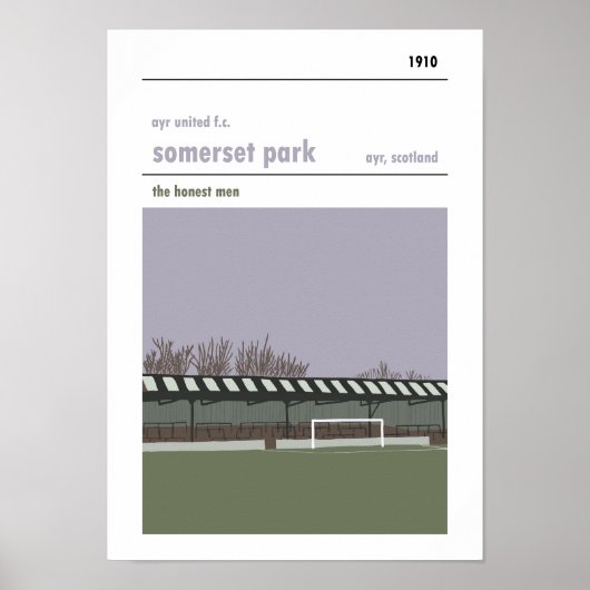 Somerset Park, Ayr. Haynes Manual Style Print. Poster (Vorne)