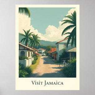 Somerset Village, Jamaika Vintage-Illustration Poster