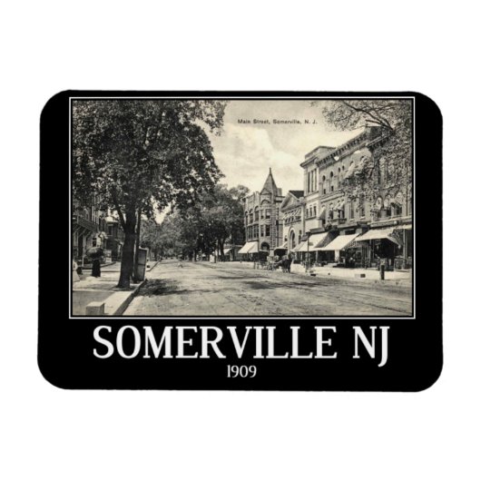 Somerville NJ, Main Street View, Vintag Style Magnet (Horizontal)