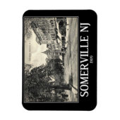Somerville NJ, Main Street View, Vintag Style Magnet (Vertikal)