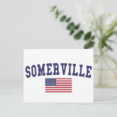 Somerville US-Flagge Postkarte (Stehend Vorderseite)