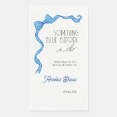 Something Before I do Blue Bow Bridal Shower Serviette (Vorderseite)