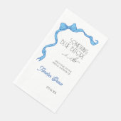 Something Before I do Blue Bow Bridal Shower Serviette (Ecke)