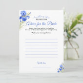 Something Blue Advice for the Bride Bridal Shower Einladung (Stehend Vorderseite)