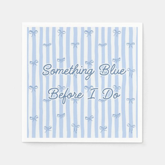 "Something Blue Before I Do" Blaues Band Serviette (Vorderseite)