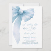 Something Blue Before I Do Blue Bow Bridal Shower Einladung (Vorderseite)