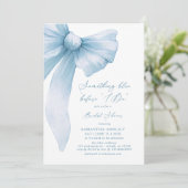 Something Blue Before I Do Blue Bow Bridal Shower Einladung (Stehend Vorderseite)