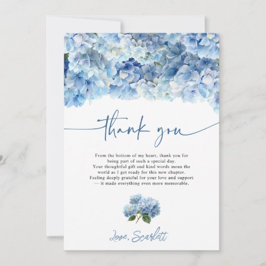 Something Blue Before I Do Blue Hydrangea Bridal Einladung (Vorderseite)