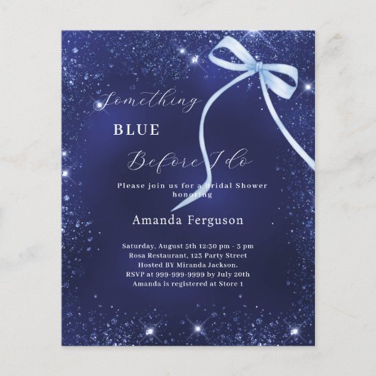 Something blue before I do bow Bridal Shower (Vorderseite)