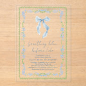 Something Blue Before I Do Bow Bridal Shower Acryleinladungen (Vorderseite)