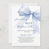 Something blue before I do bow Bridal Shower Einladung (Vorderseite)