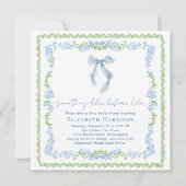 Something Blue Before I Do Bow Bridal Shower Einladung (Vorderseite)