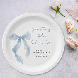 Something Blue Before I Do Bow Bridal Shower Pappteller