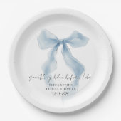 Something Blue Before I Do Bow Bridal Shower Pappteller (Vorderseite)