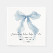 Something Blue Before I Do Bow Bridal Shower Serviette (Vorderseite)