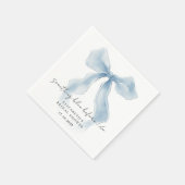 Something Blue Before I Do Bow Bridal Shower Serviette (Ecke)