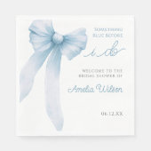 Something Blue Before I Do Bow Bridal Shower Serviette (Vorderseite)