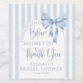 Something Blue Before I Do Bow Thank you Weinetikett (Einzelnes Label)