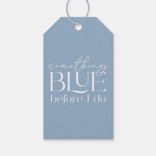 Something Blue Before I Do Brautparty Geschenkanhänger (Vorderseite)