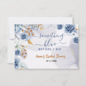Something Blue Before I Do Bridal Shower Floral Dankeskarte (Vorderseite)