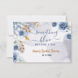 Something Blue Before I Do Bridal Shower Floral Dankeskarte