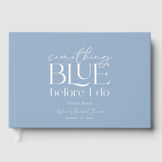 Something Blue Before I Do Bridal Shower Gästebuch (Vorderseite)
