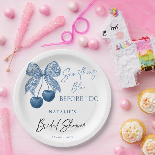 Something Blue Before I Do Bridal Shower Pappteller (Party)