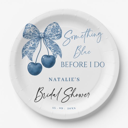 Something Blue Before I Do Bridal Shower Pappteller (Vorderseite)