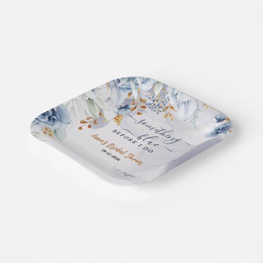 Something Blue Before I Do Bridal Shower Party Pappteller (Gewinkelt)