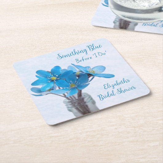 Something Blue Before I Do Bridal Shower Rechteckiger Pappuntersetzer (angewinkelt)