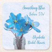 Something Blue Before I Do Bridal Shower Rechteckiger Pappuntersetzer (Vorderseite)