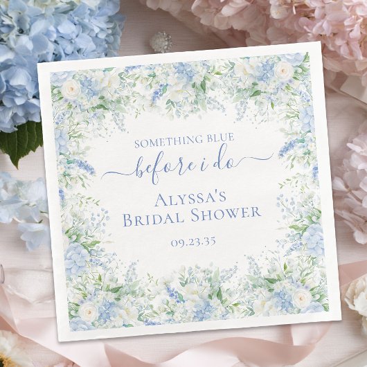 Something Blue Before I Do Bridal Shower Serviette