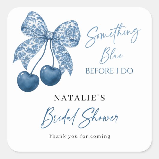 Something Blue Before I Do Bridal Shower Stickers (Vorderseite)