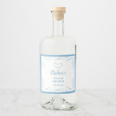 Something Blue Before I Do Elegant Bridal Shower Alkoholflaschenetikett (Vorderseite)