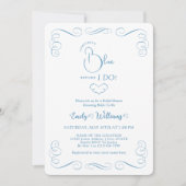 Something Blue Before I Do Elegant Bridal Shower Einladung (Vorderseite)