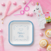 Something Blue Before I Do Elegant Bridal Shower Pappteller (Party)