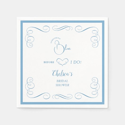Something Blue Before I Do Elegant Bridal Shower  Serviette (Vorderseite)